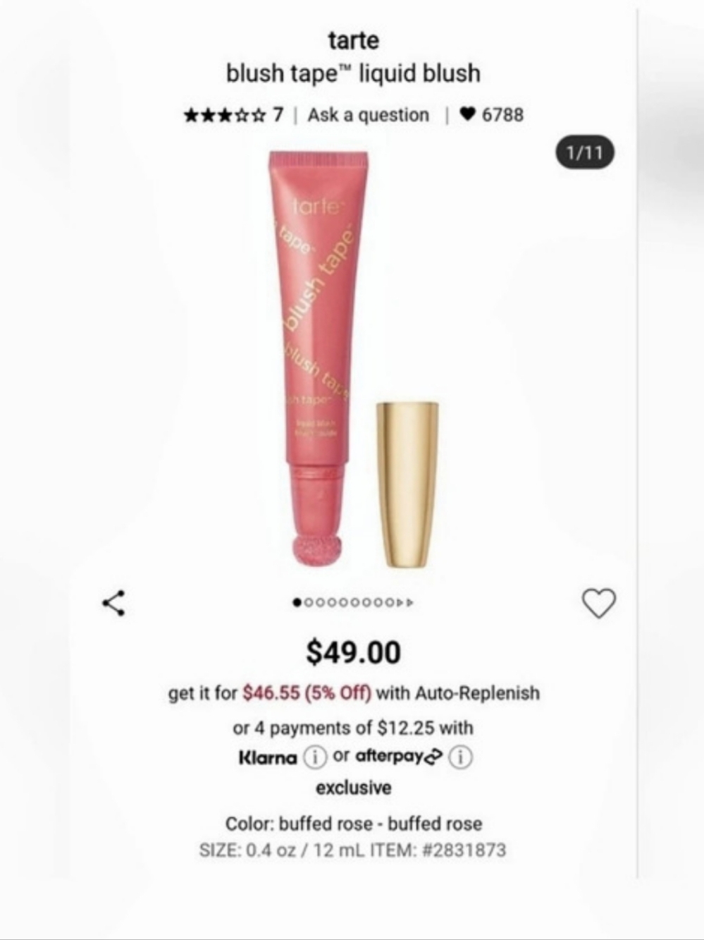 tarte blush tape liquid blush in Pink Bufled Rose